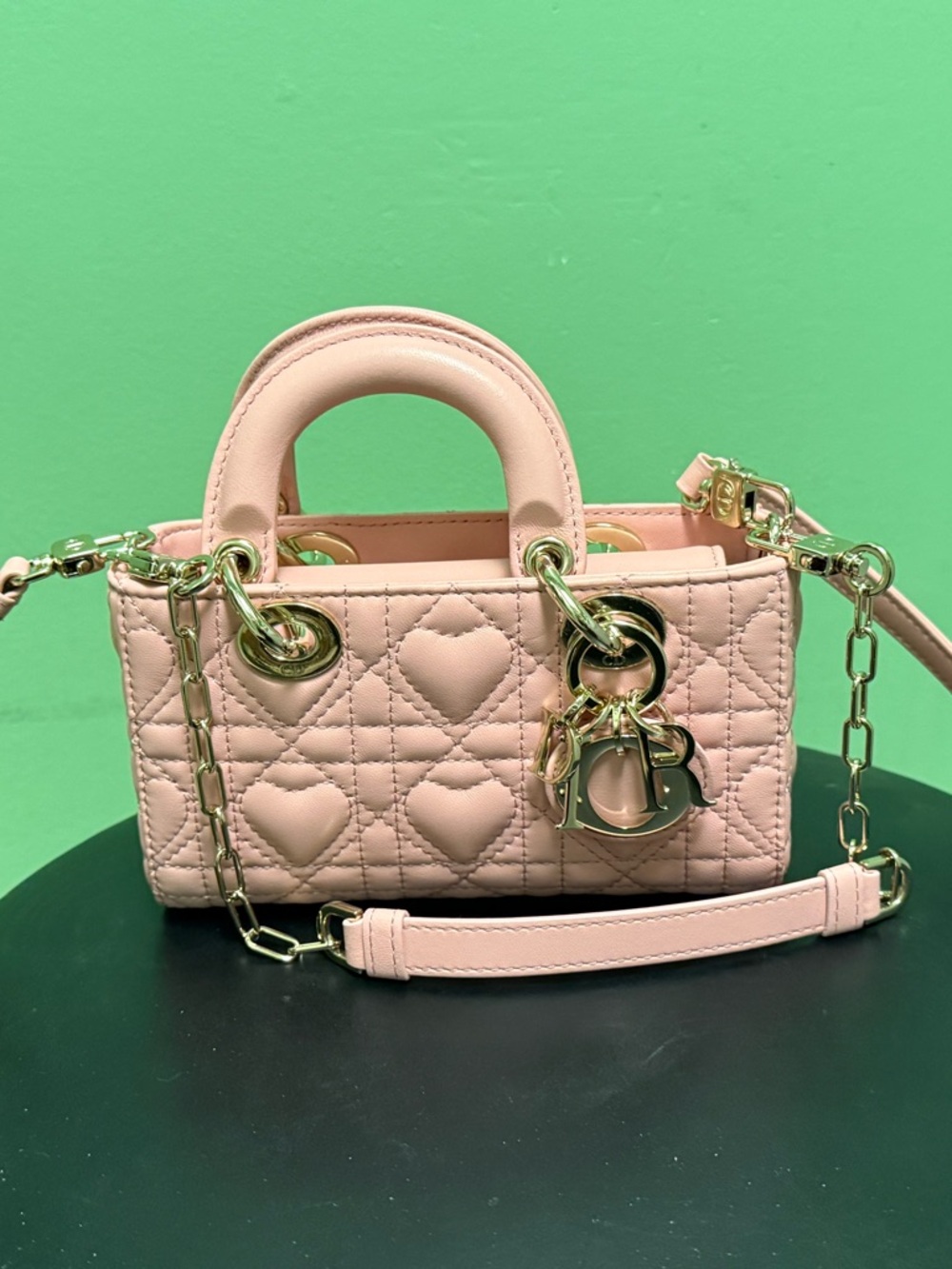 Dior Pink melocoton D-Joy micro with Heart Motif quilting - Picture 7 of 7